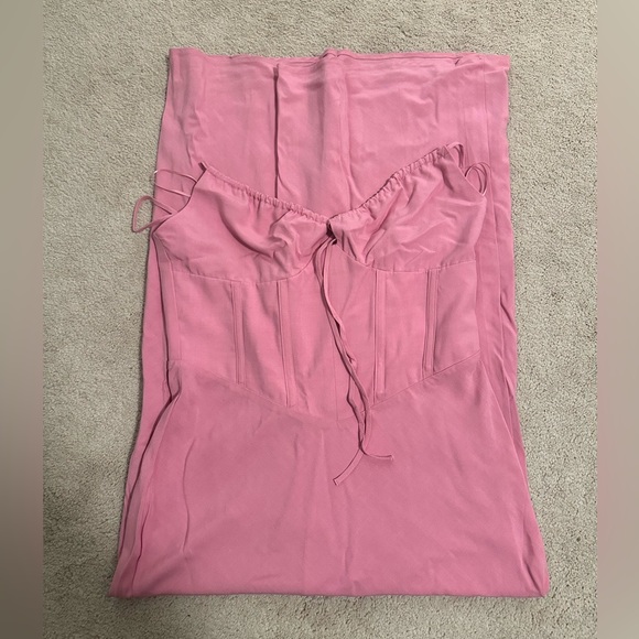 Dynamite pink corset linen blend dress xs - Picture 4 of 4